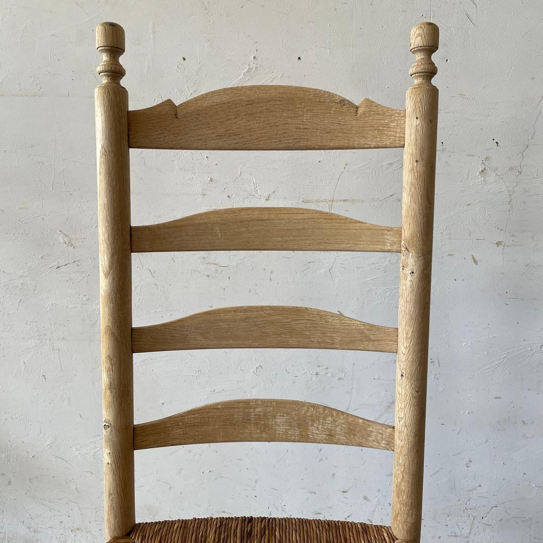 ちいさんビンテージ ダイニング藁チェア　カフェチェア　剥離