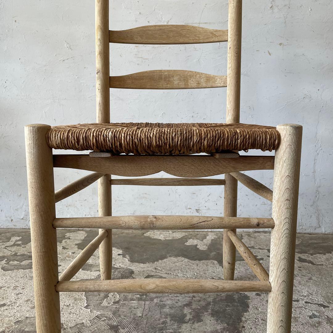 ちいさんビンテージ ダイニング藁チェア　カフェチェア　剥離