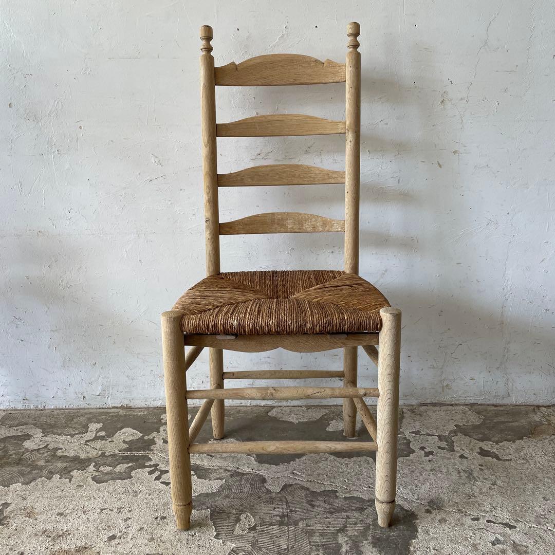 ちいさんビンテージ ダイニング藁チェア　カフェチェア　剥離