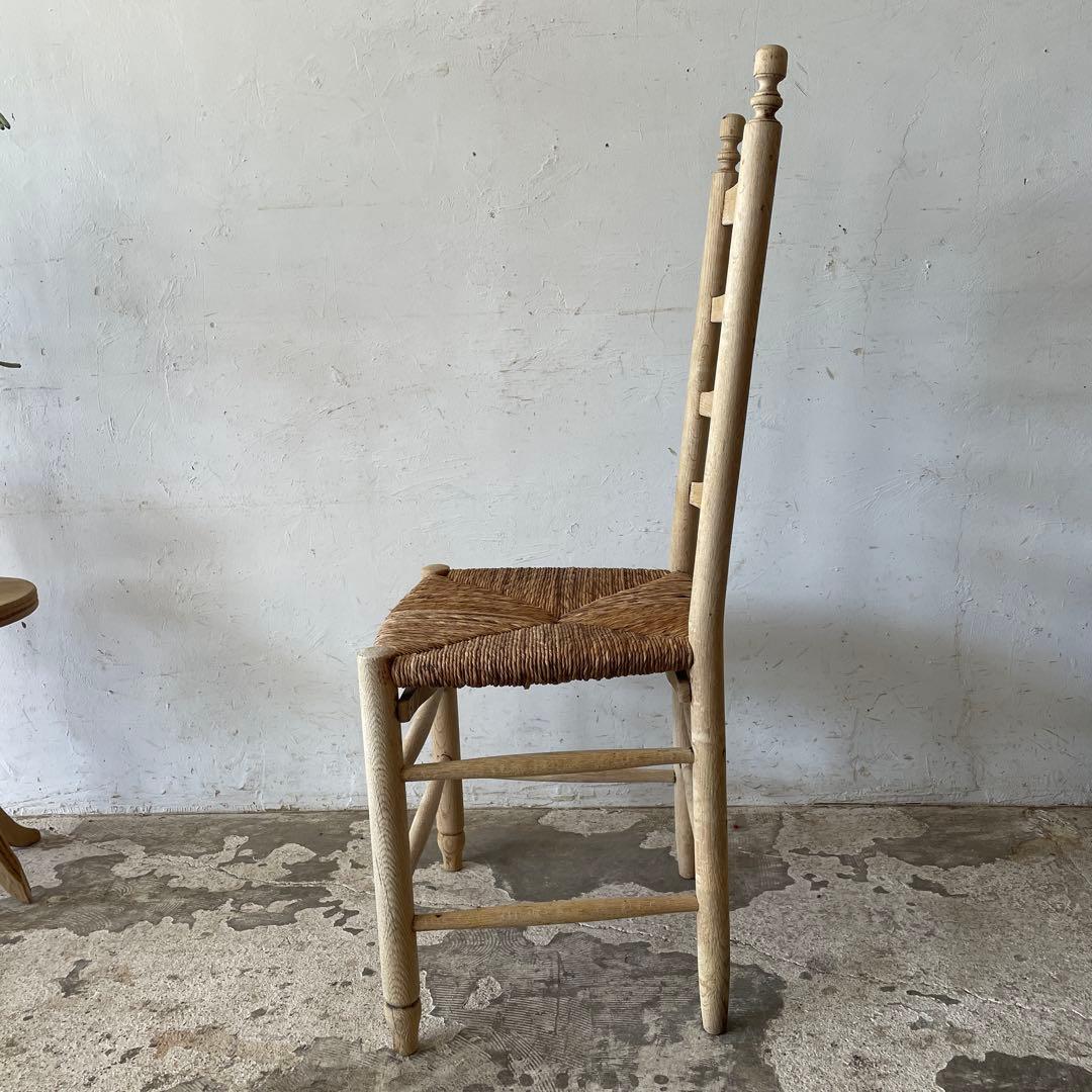 ちいさんビンテージ ダイニング藁チェア　カフェチェア　剥離