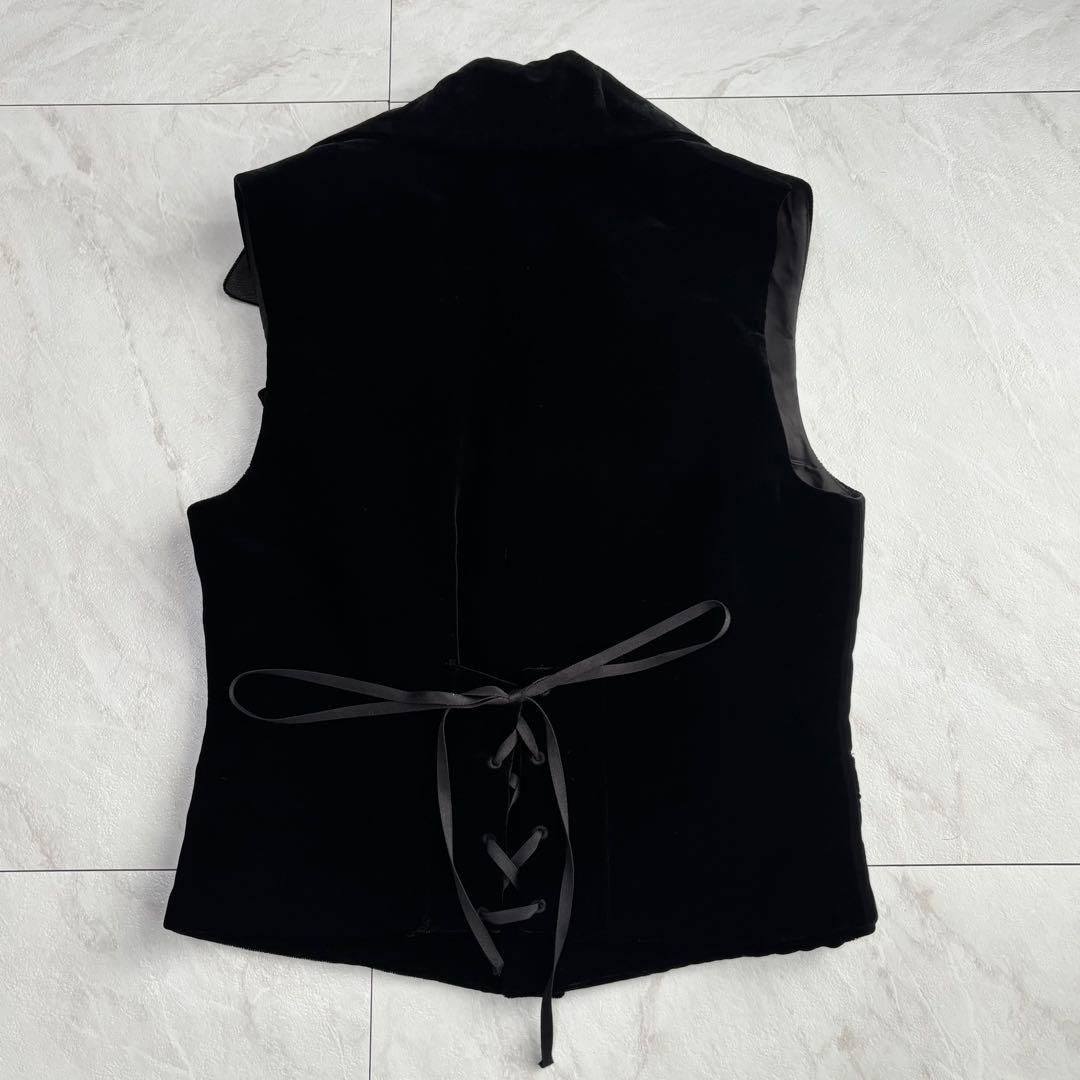 Ralph Lauren ベルベットベスト バックリボン 黒 2