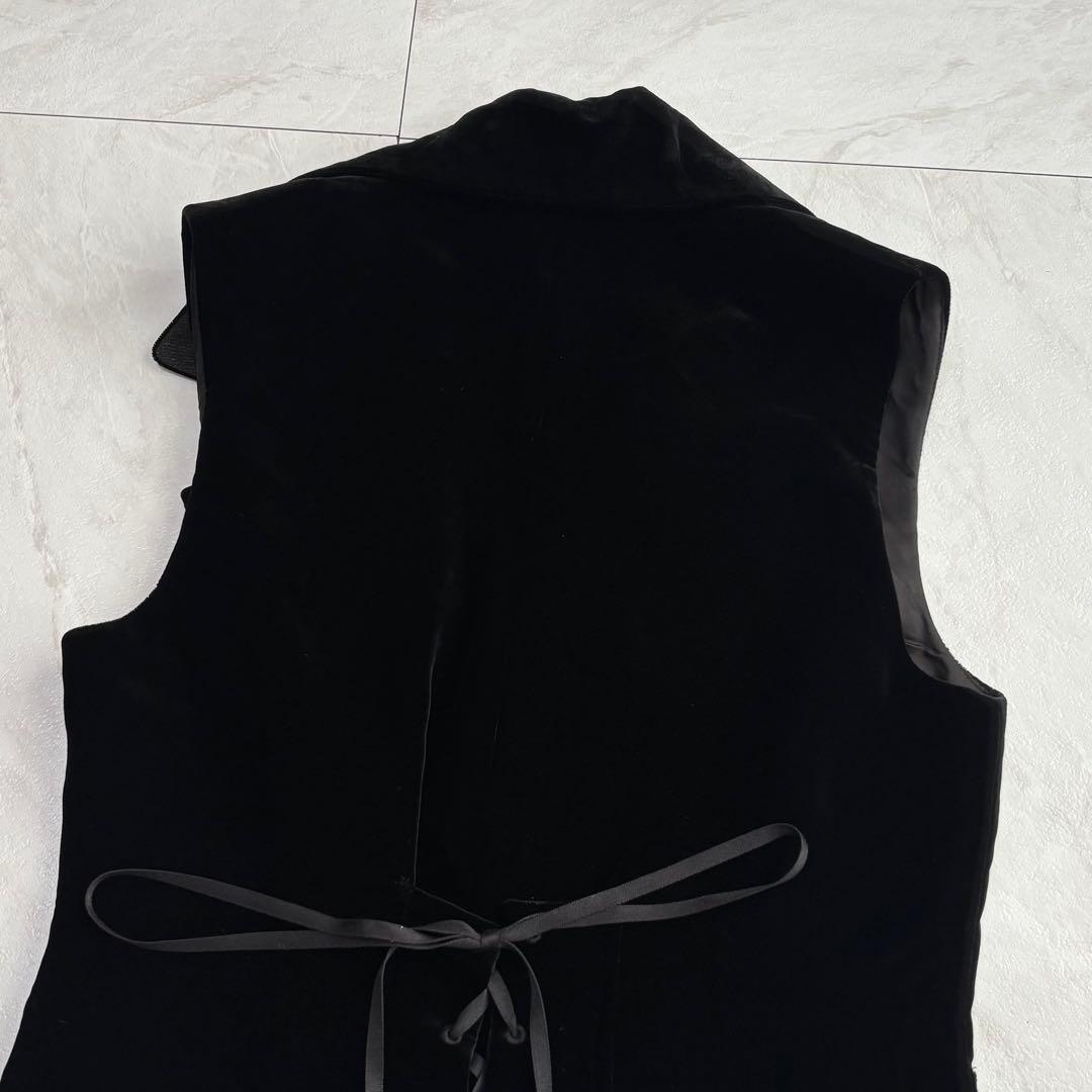 Ralph Lauren ベルベットベスト バックリボン 黒 2