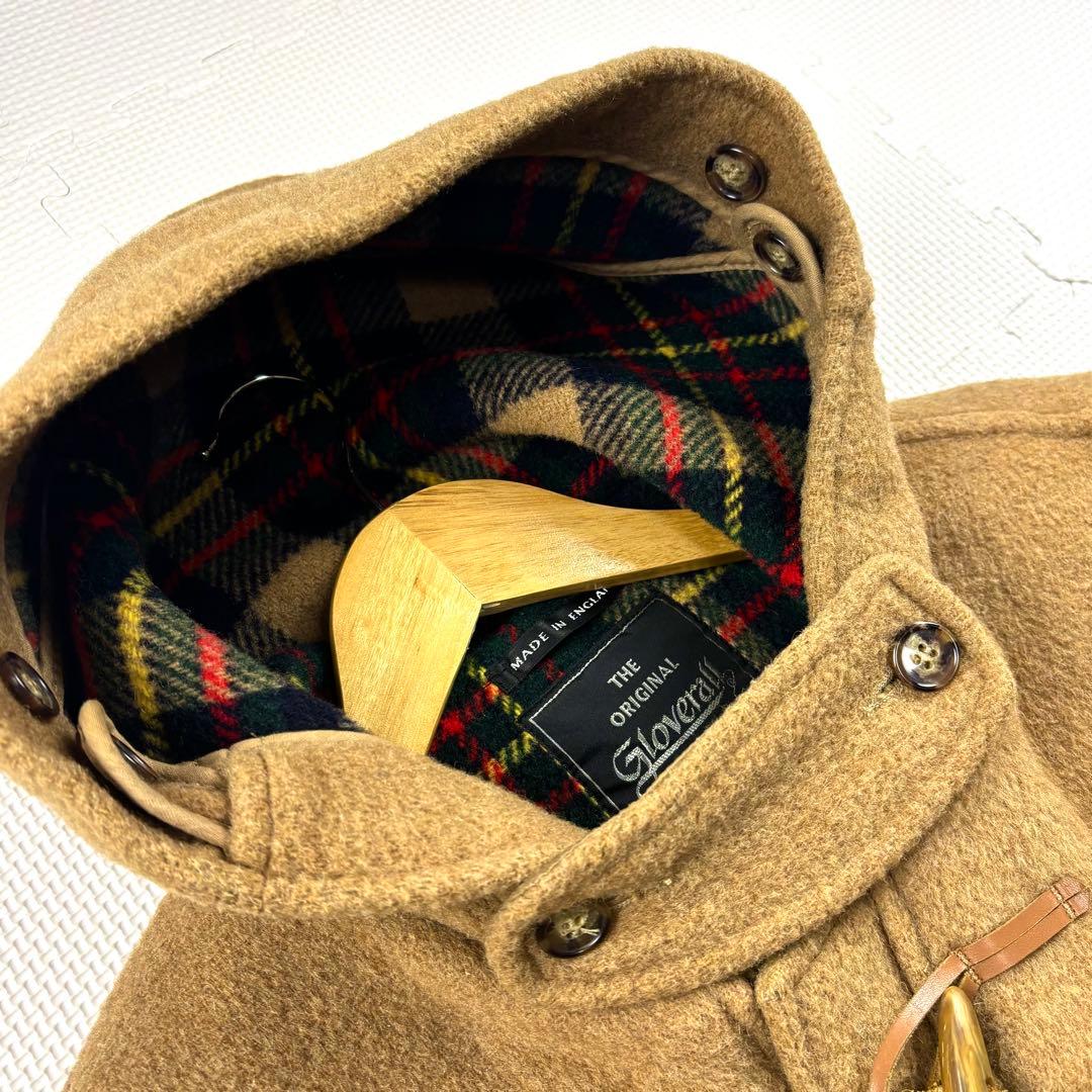 美品　グローバーオール　ダッフルコート　ロング　チェック　ベージュ　XL 大きい