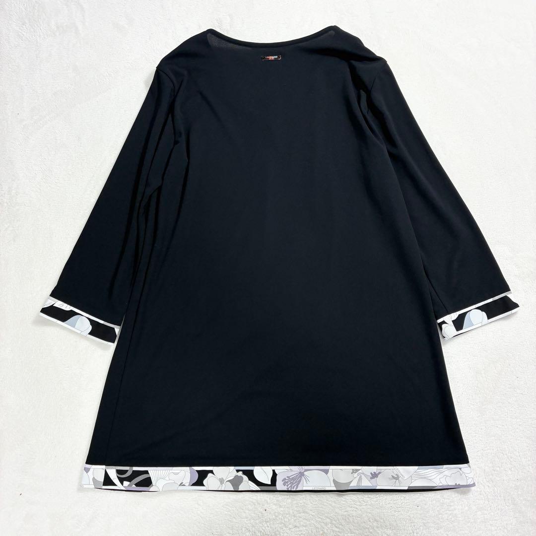 キ**様 極美品✨ LEONARD SPORT 長袖 チュニック 花柄トリムライ