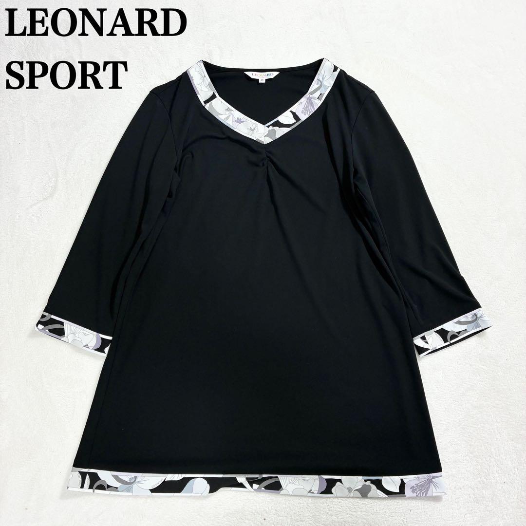キ**様 極美品✨ LEONARD SPORT 長袖 チュニック 花柄トリムライ