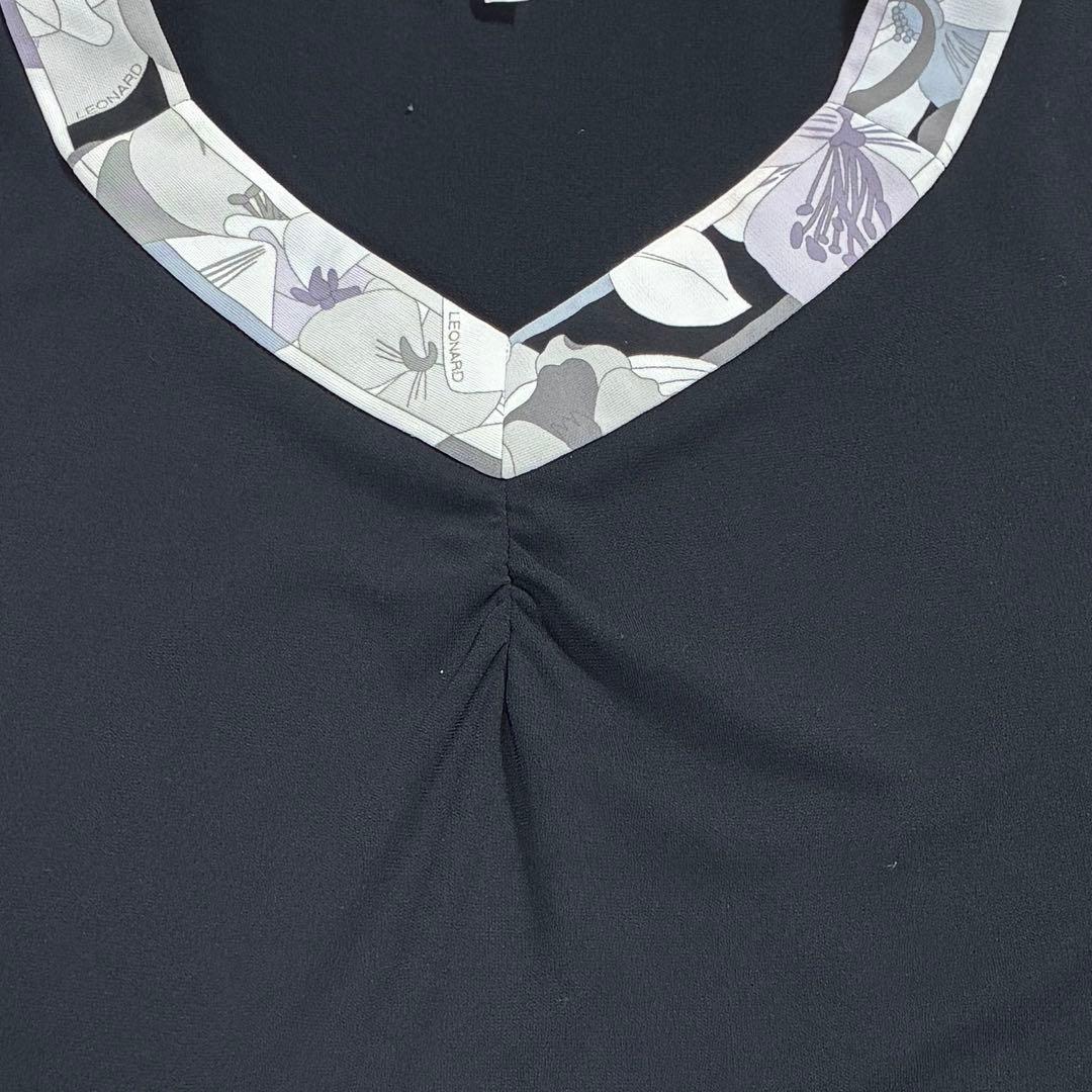 キ**様 極美品✨ LEONARD SPORT 長袖 チュニック 花柄トリムライ