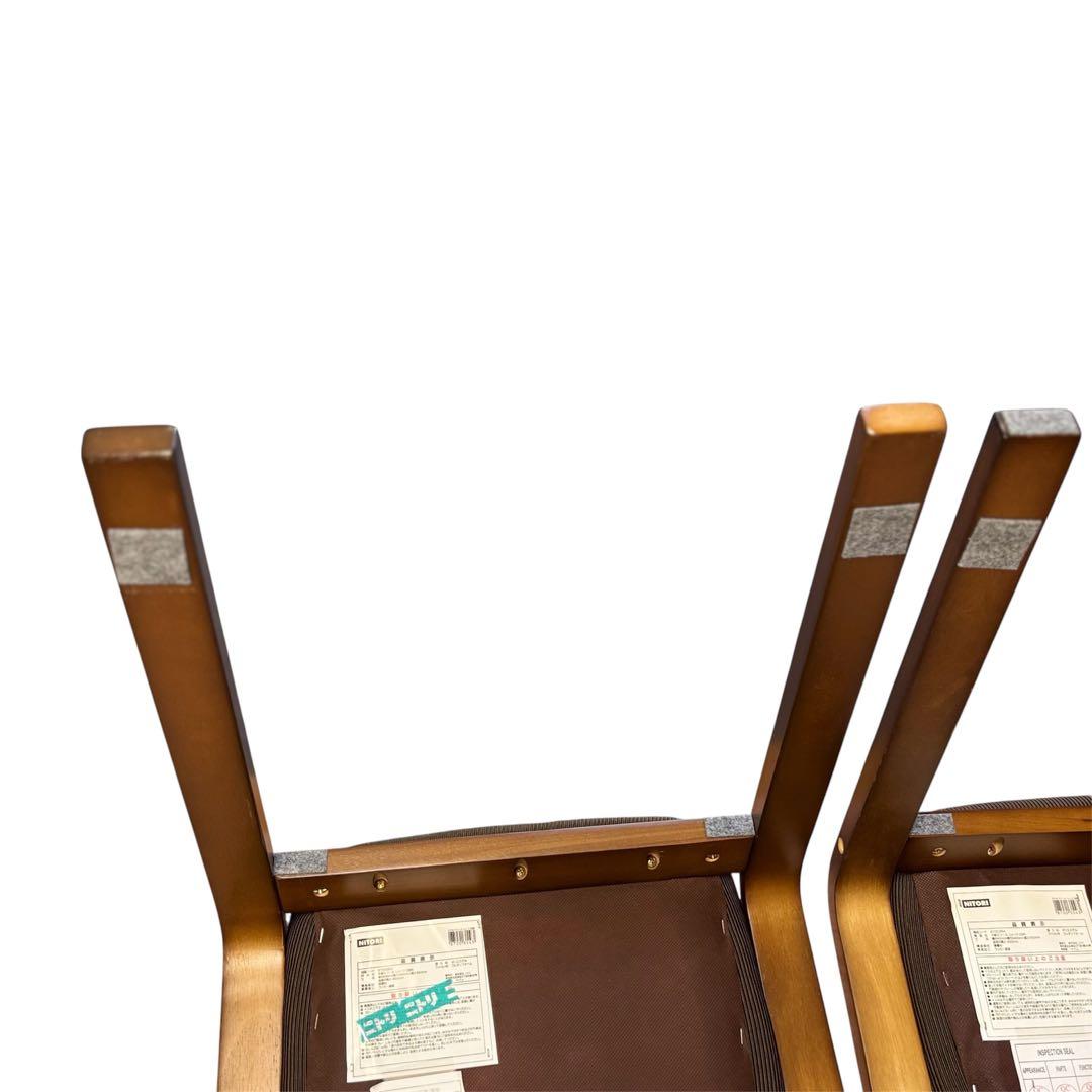 4脚セット NITORI ニトリ 木製 スツール リュークDBR 送料無料