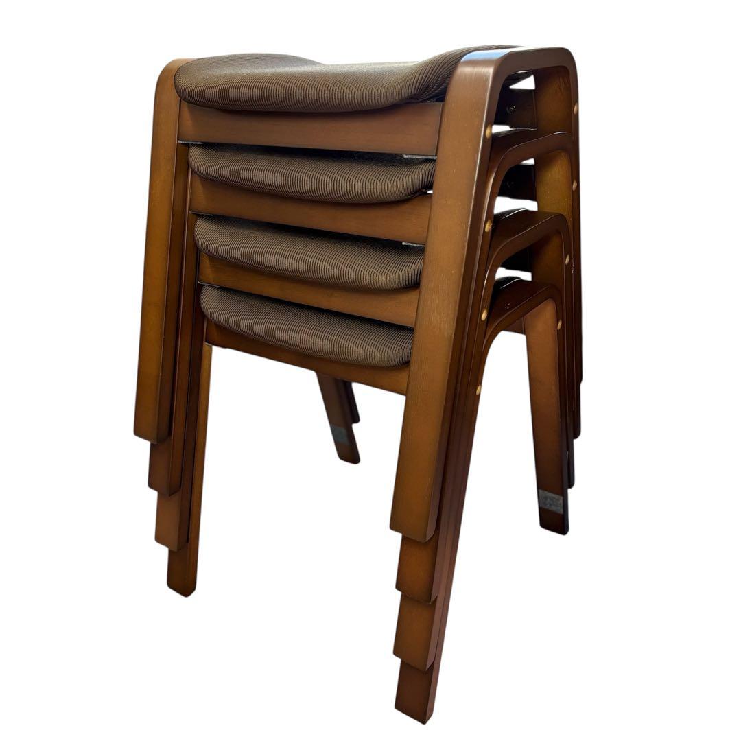 4脚セット NITORI ニトリ 木製 スツール リュークDBR 送料無料