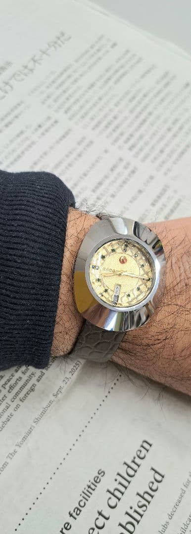 美品 RADO 自動巻き 腕時計 ゴールド 未使用純正ベルト付き