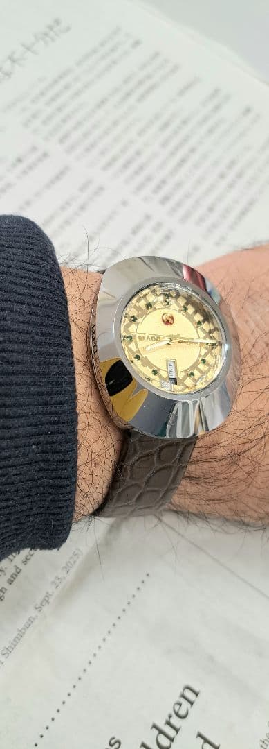 美品 RADO 自動巻き 腕時計 ゴールド 未使用純正ベルト付き