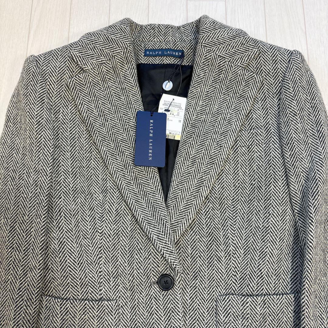 タグ付き ラルフローレン ヘリンボーン柄 ウール テーラードジャケット サイズ6