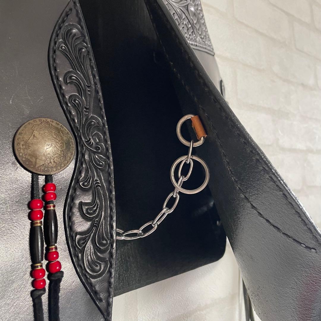 Marvy マービー レザーベスト 革ベスト サドルレザー ブラック カービング