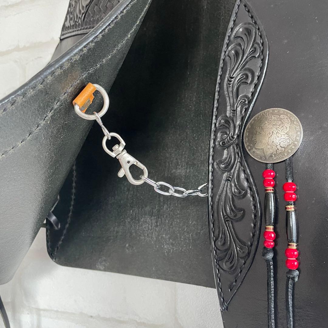 Marvy マービー レザーベスト 革ベスト サドルレザー ブラック カービング