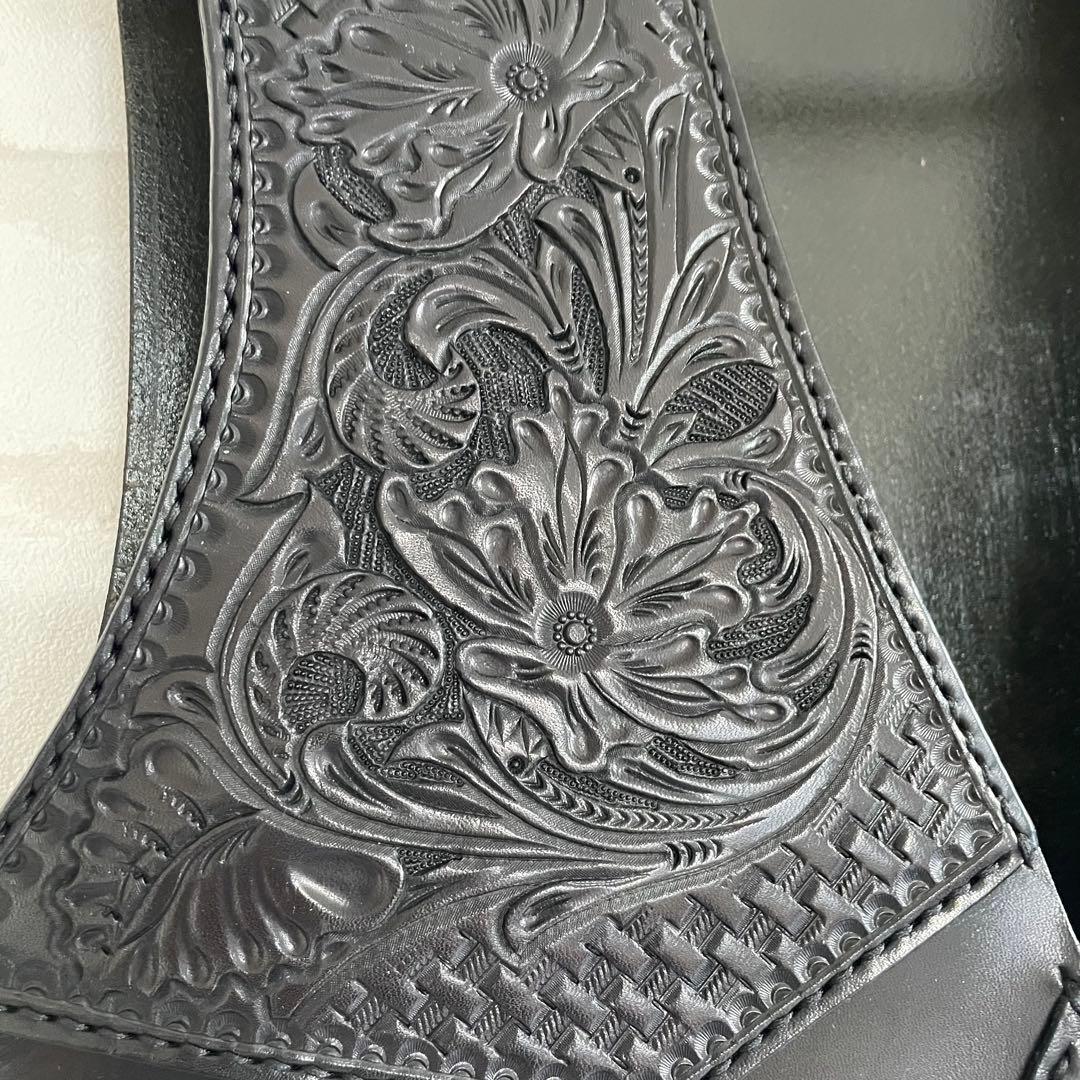 Marvy マービー レザーベスト 革ベスト サドルレザー ブラック カービング