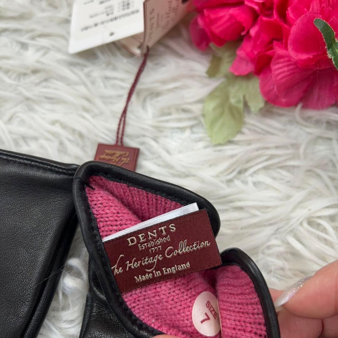 E448 新品未使用 タグ付き デンツ 羊革 レザー 本革 手袋 レディース