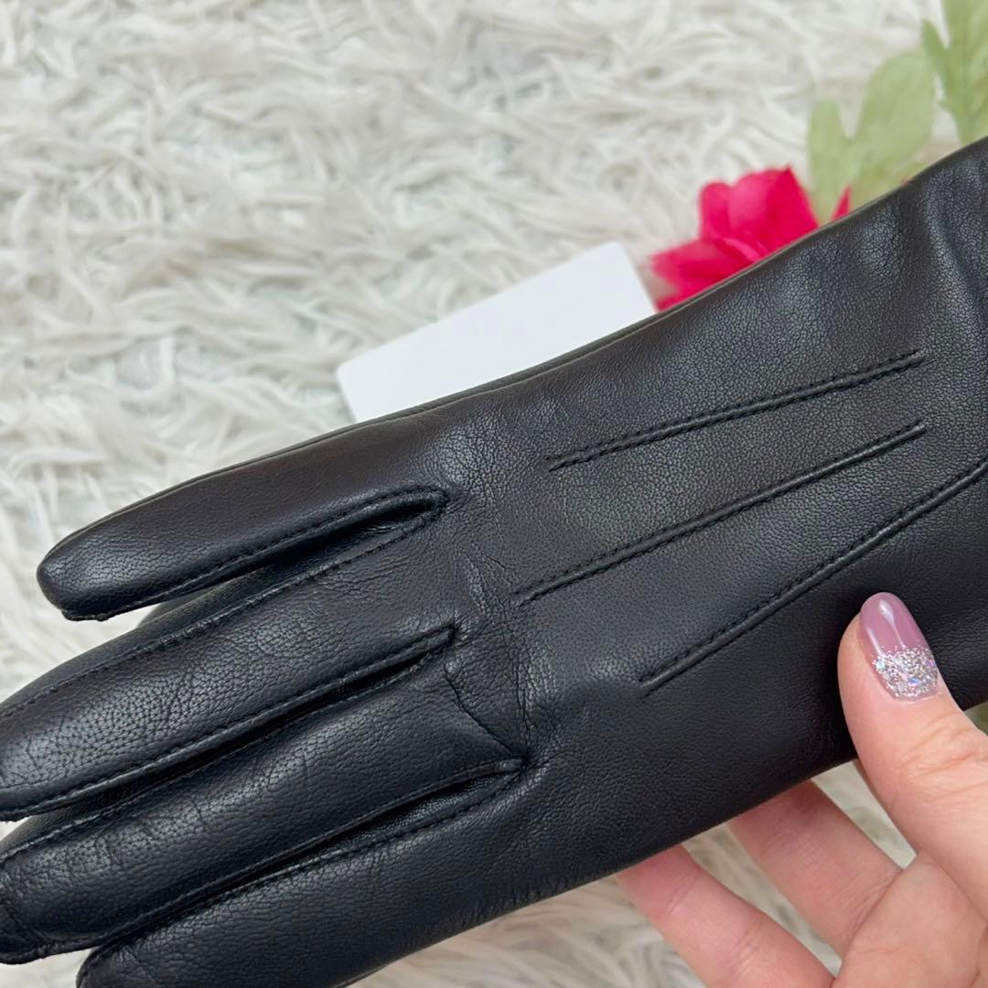 E448 新品未使用 タグ付き デンツ 羊革 レザー 本革 手袋 レディース