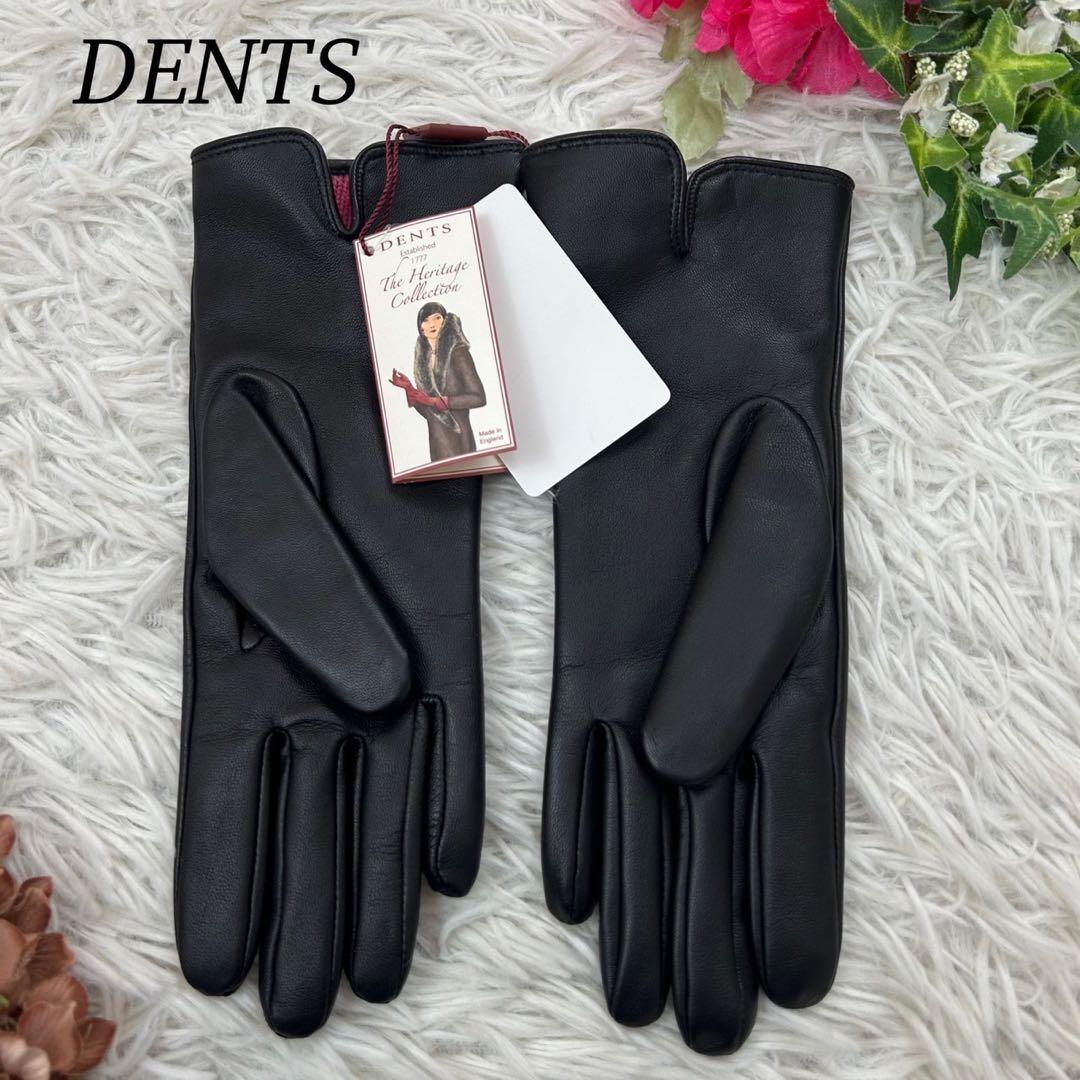 E448 新品未使用 タグ付き デンツ 羊革 レザー 本革 手袋 レディース