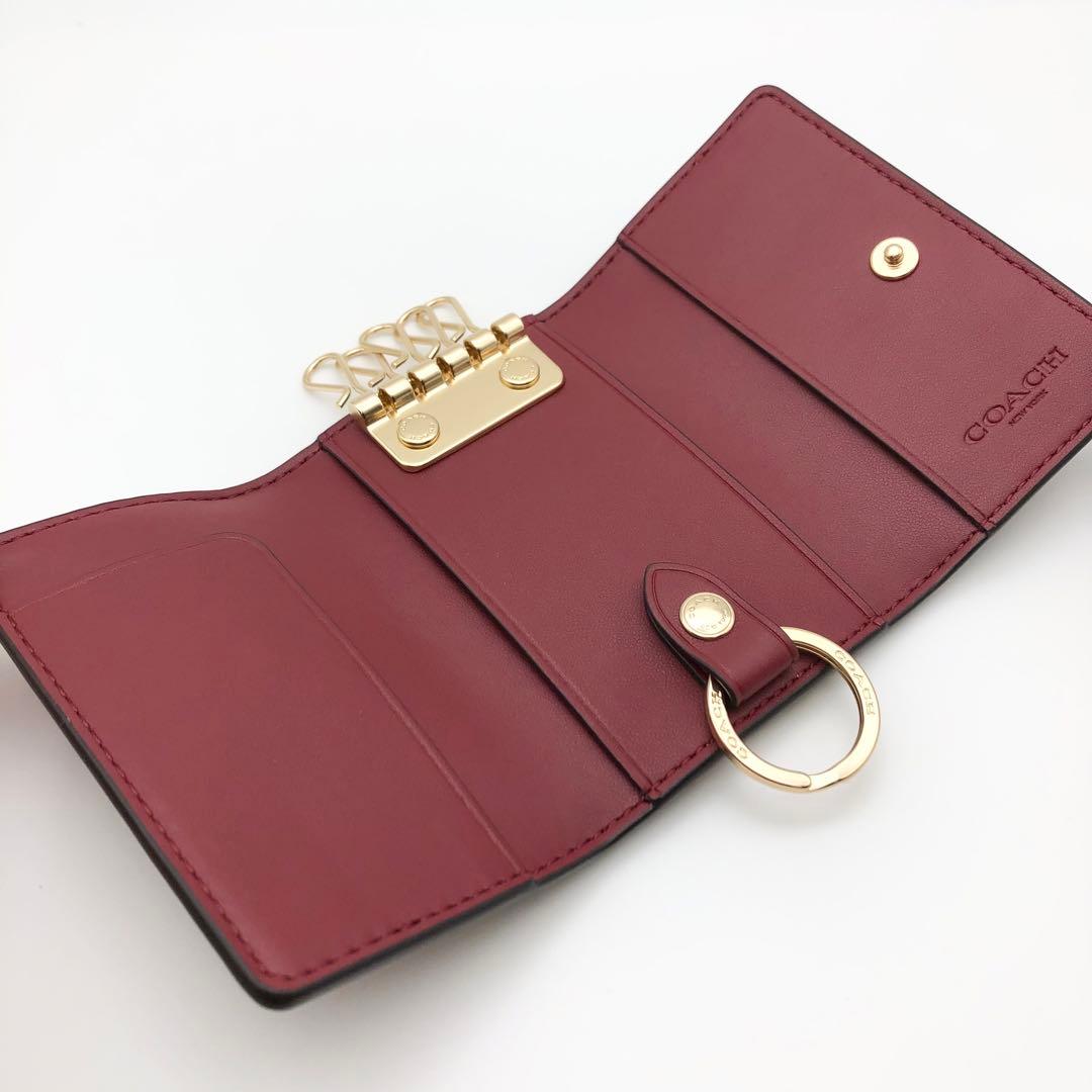 COACH 大人気！！ 5リングキーケース シグネチャー チェリープリント 新品