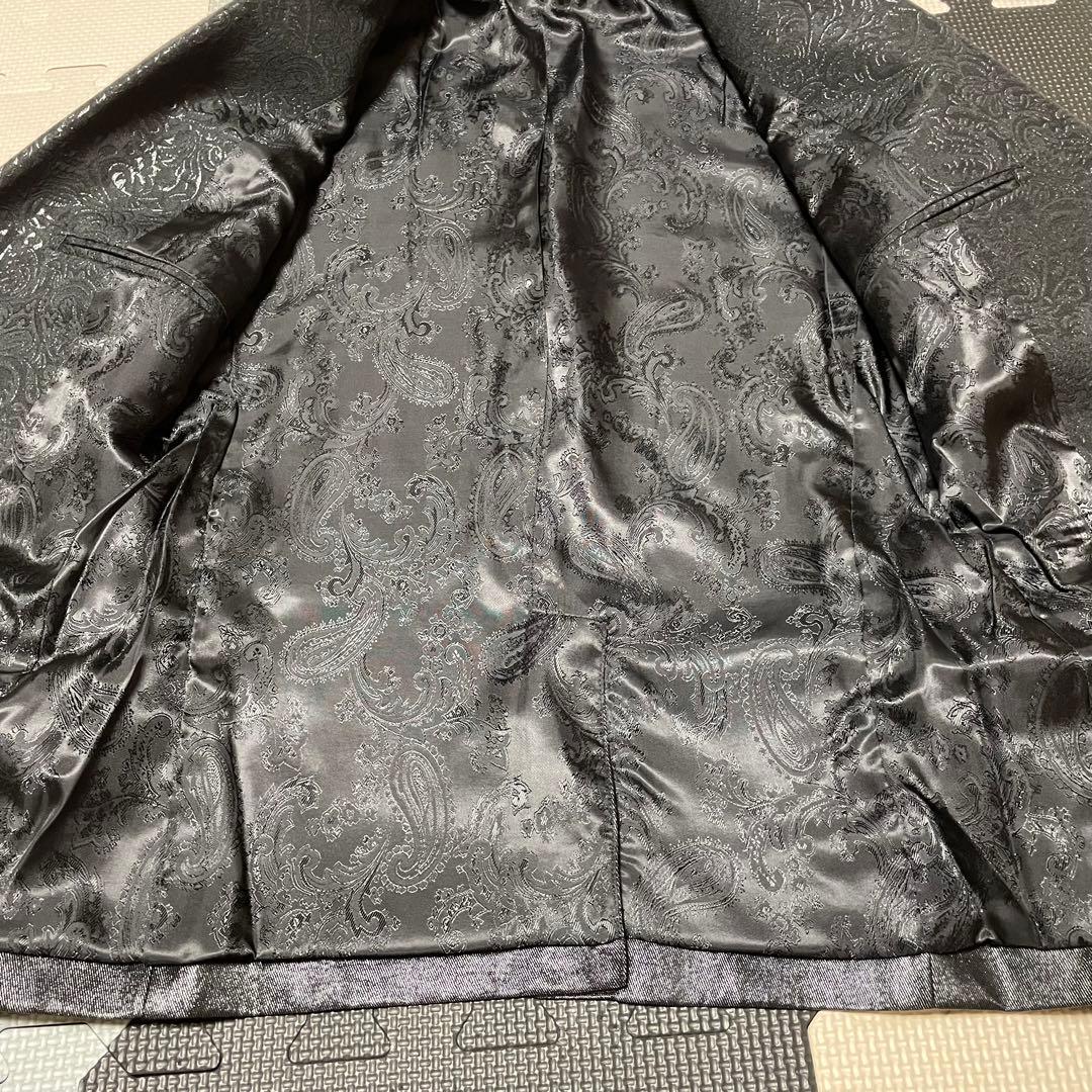 MIDAS9 黒 テーラードコーティングジャケット　ラメ