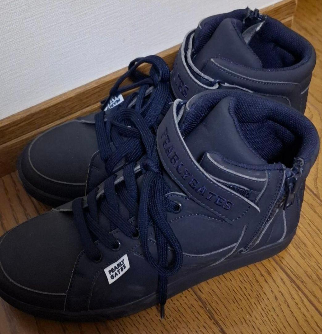 パーリーゲイツ ミドルカット ゴルフシューズ ネイビー 23.5cm