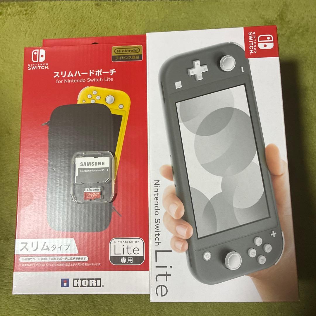 Switch Lite、ポーチ、microSD256セット