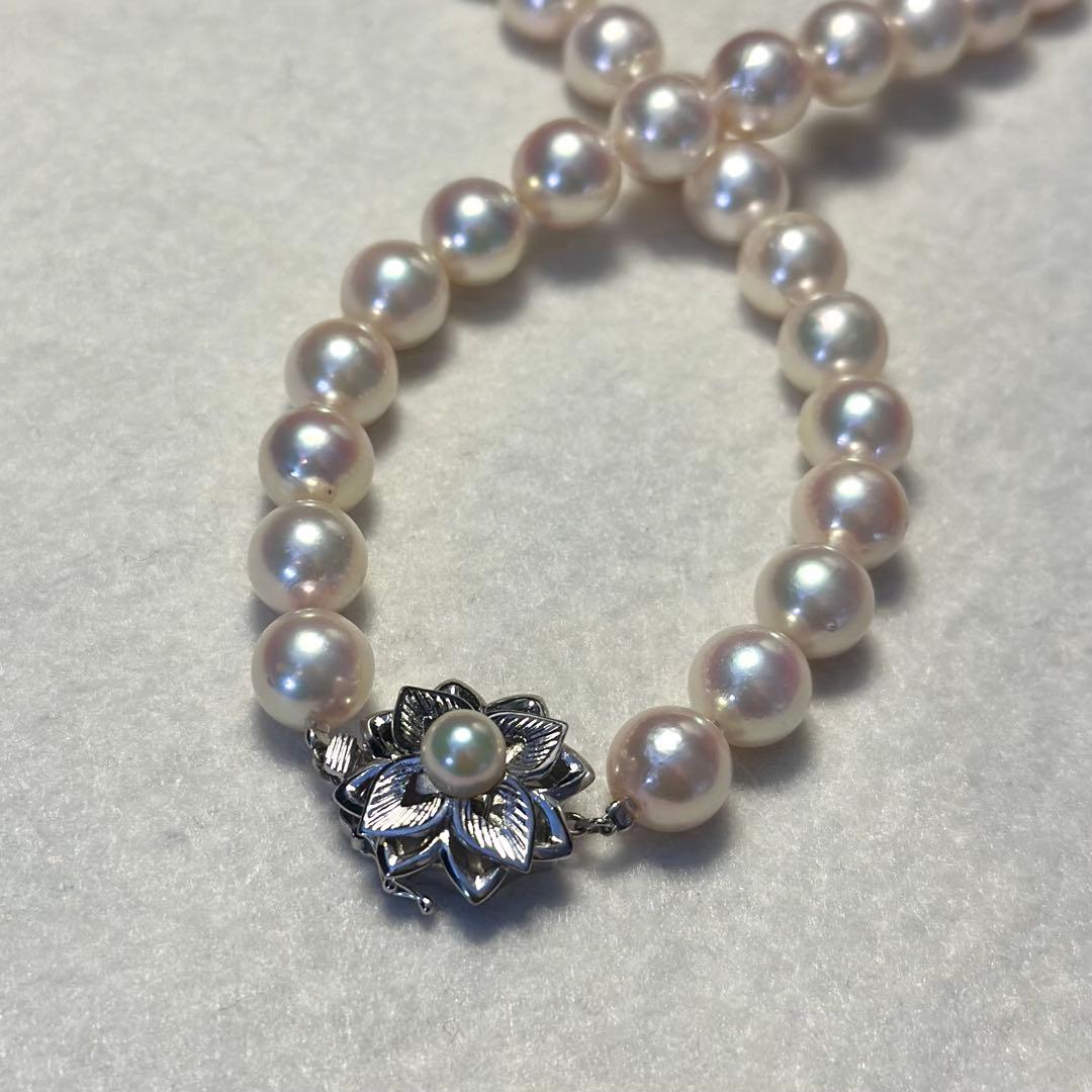 超大珠✨テリ強　K14WG アコヤ真珠　パール　ネックレス 糸替え済 9.5mm