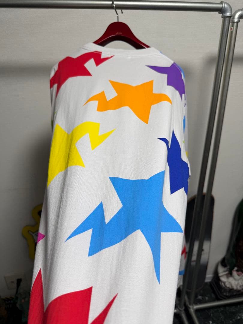 A BATHING APE スターマルチ　総柄　BAPE ロングTシャツ XL