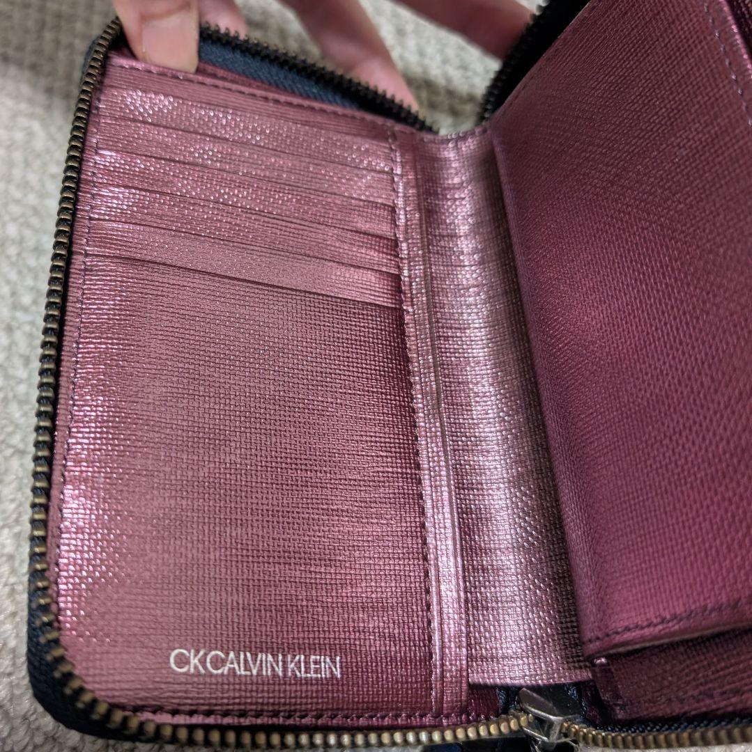 【新品未使用】CK   ネイビー 二つ折り財布