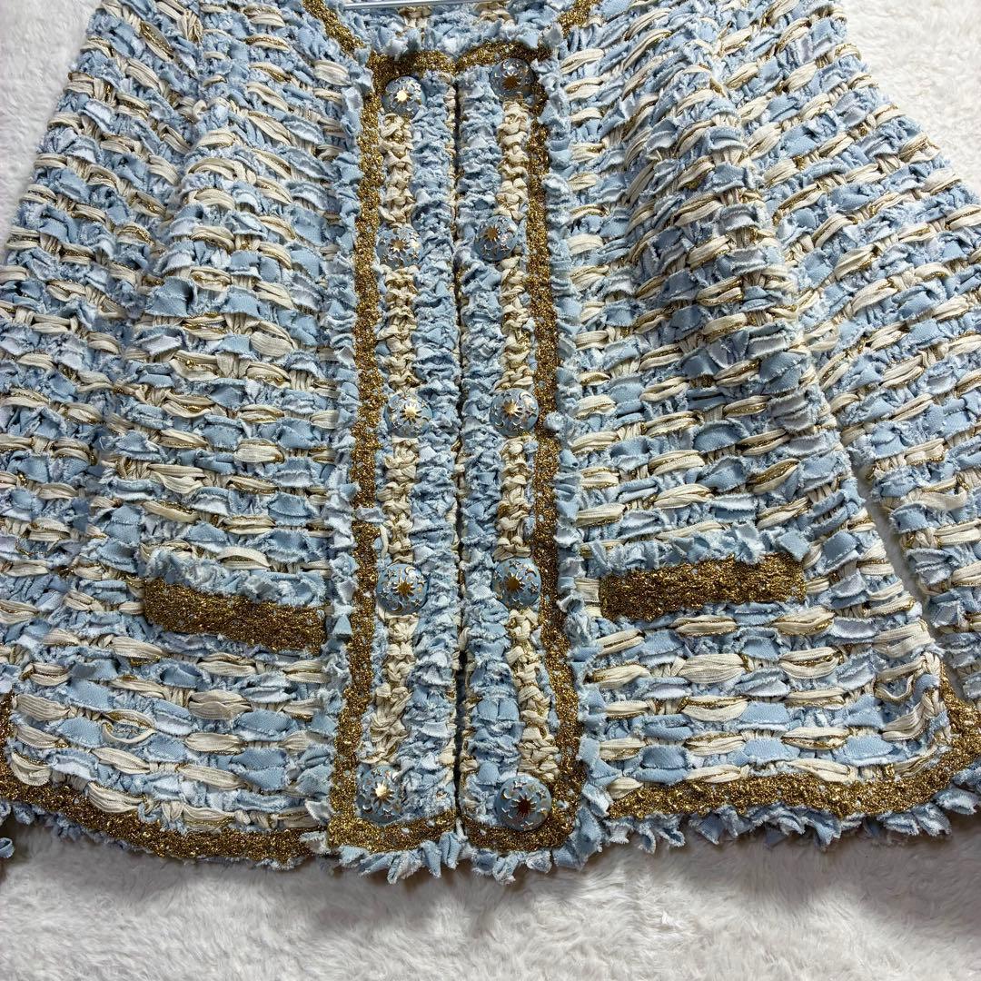 EPOCA エポカノーカラージャケット カーディガン 金 ゴールド42