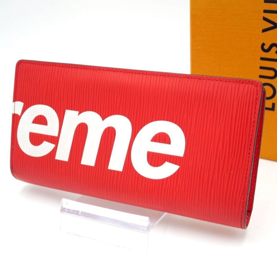 【限定コラボ】ルイヴィトン シュプリーム ブラザ エピ レッド 長財布