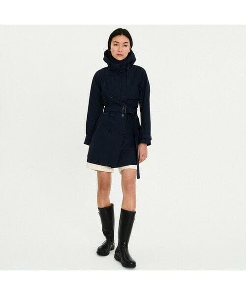 新品 AIGLE ゴアテックス トレンチコート S 36 ネイビー 防水 透湿