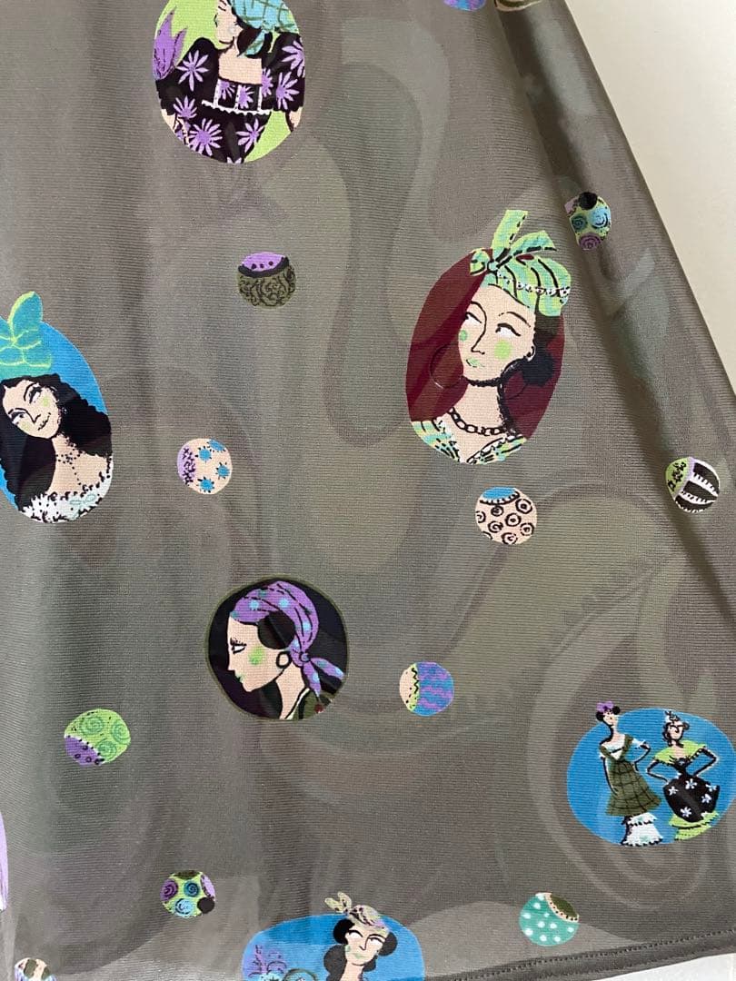 トクコプルミエブォルノースリーブ チュニック マルチカラーカーキ系(訳あり)