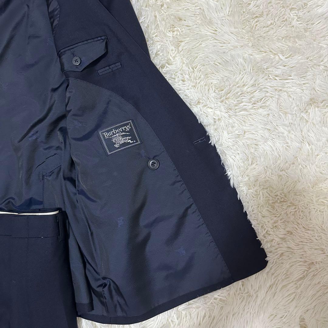 希少 バーバリーズ 金ボタン 紺ブレ ウール ダブルブレスト セットアップ 毛