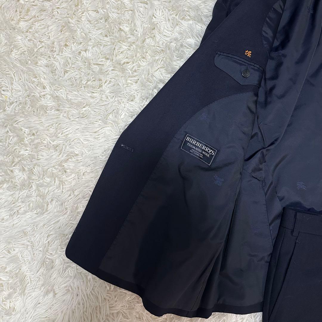 希少 バーバリーズ 金ボタン 紺ブレ ウール ダブルブレスト セットアップ 毛