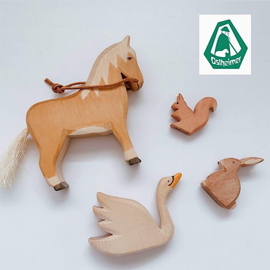 【貴重★美品】Ostheimer オストハイマー　馬、白鳥、うさぎ、リス４点