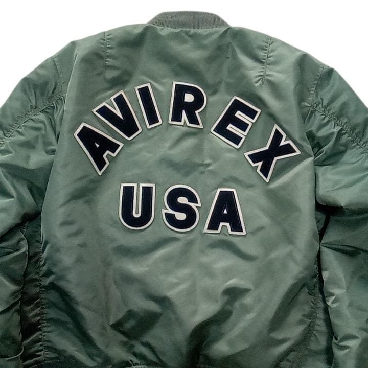 良品 AVIREX アヴィレックス MA-1 アーチロゴ MA-1 XL セージ