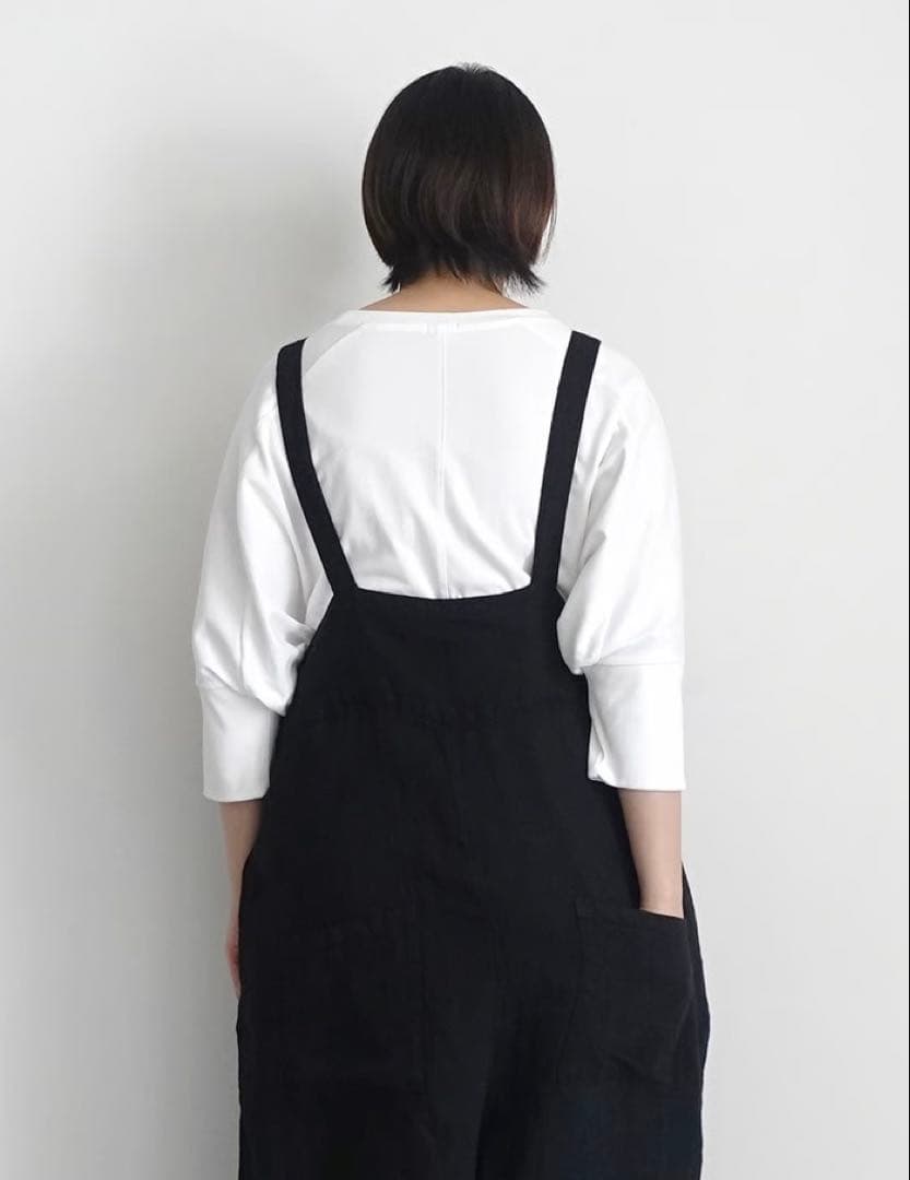 現行品⭐︎定価19,800円 ichi イチ　リネンサロペット　黒