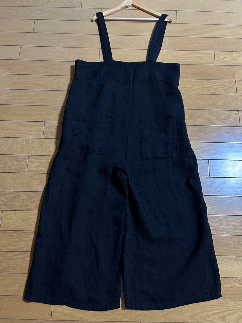 現行品⭐︎定価19,800円 ichi イチ　リネンサロペット　黒