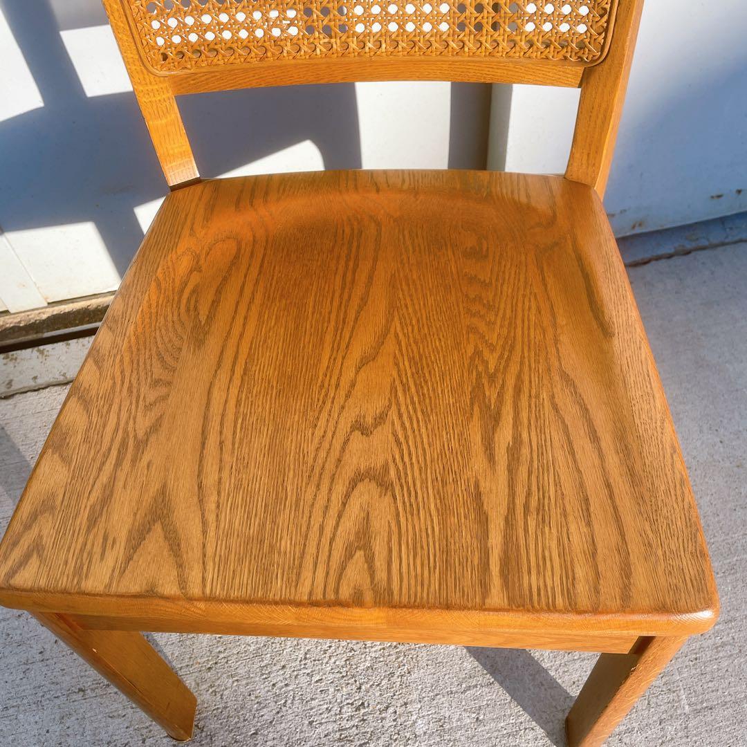 【希少②】マルニ maruni 木製ダイニングチェア ラタン 籐 旧ロゴ 椅子