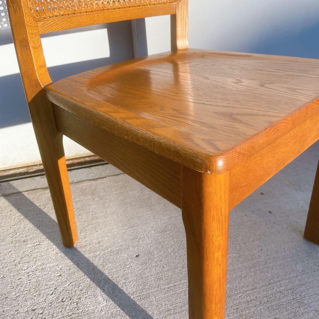 【希少②】マルニ maruni 木製ダイニングチェア ラタン 籐 旧ロゴ 椅子