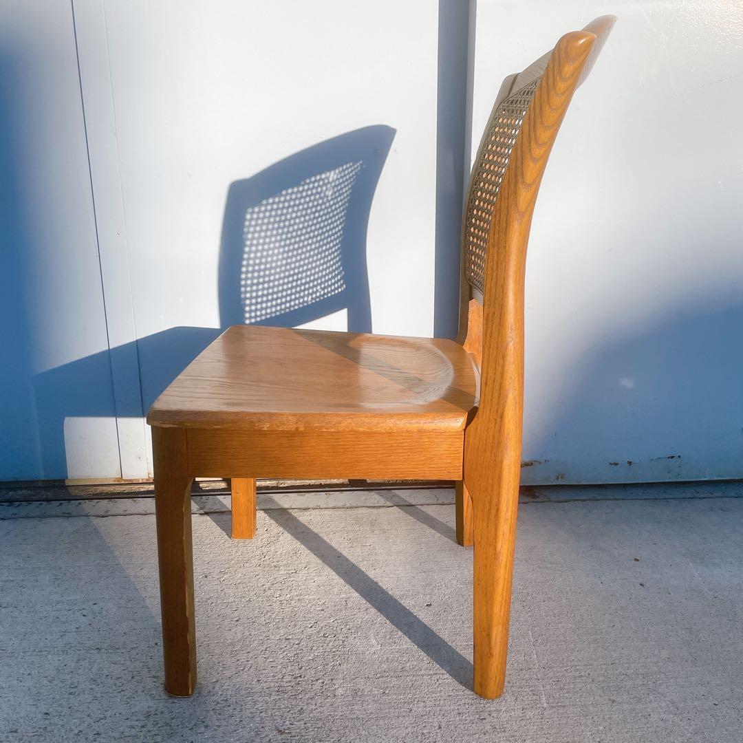 【希少②】マルニ maruni 木製ダイニングチェア ラタン 籐 旧ロゴ 椅子