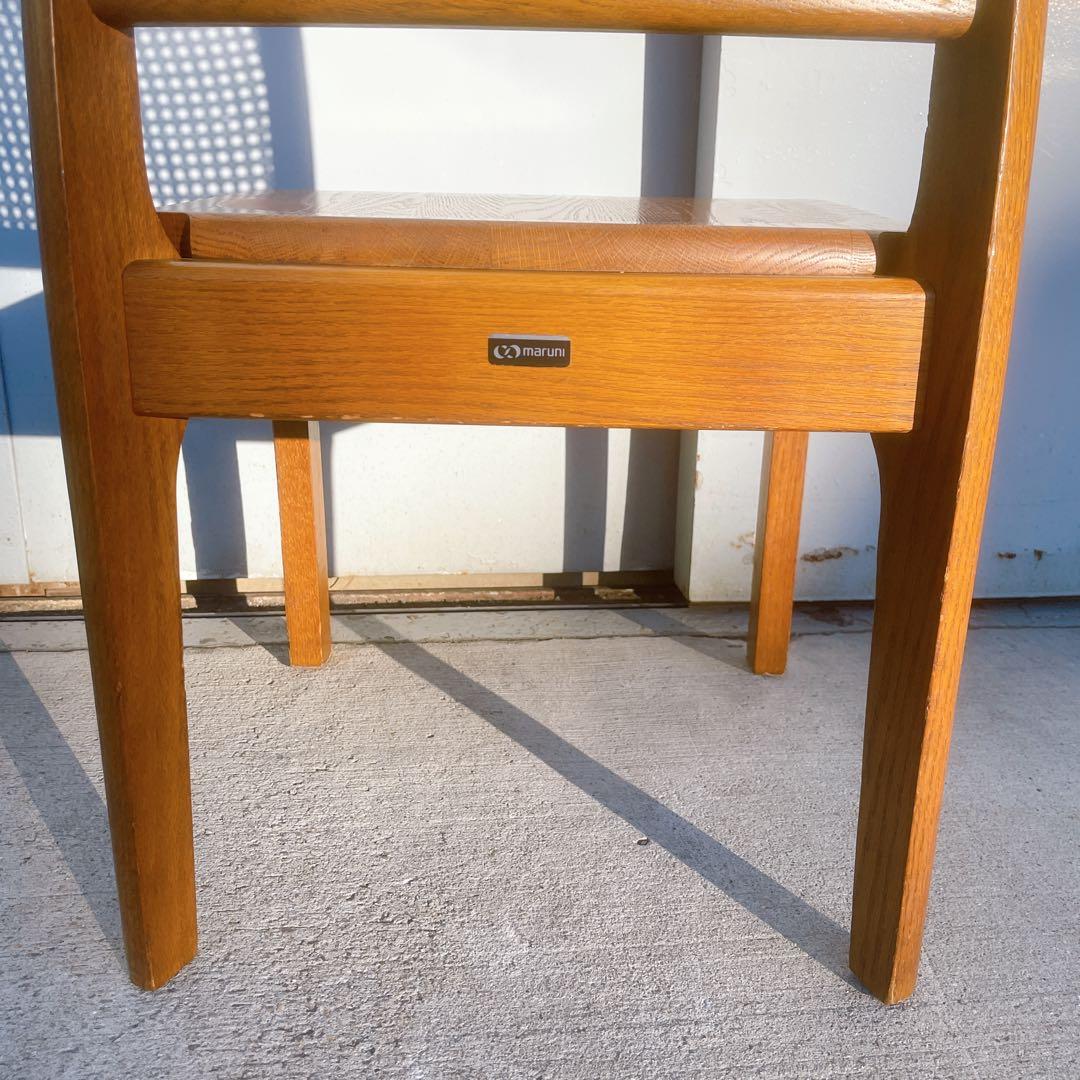 【希少②】マルニ maruni 木製ダイニングチェア ラタン 籐 旧ロゴ 椅子