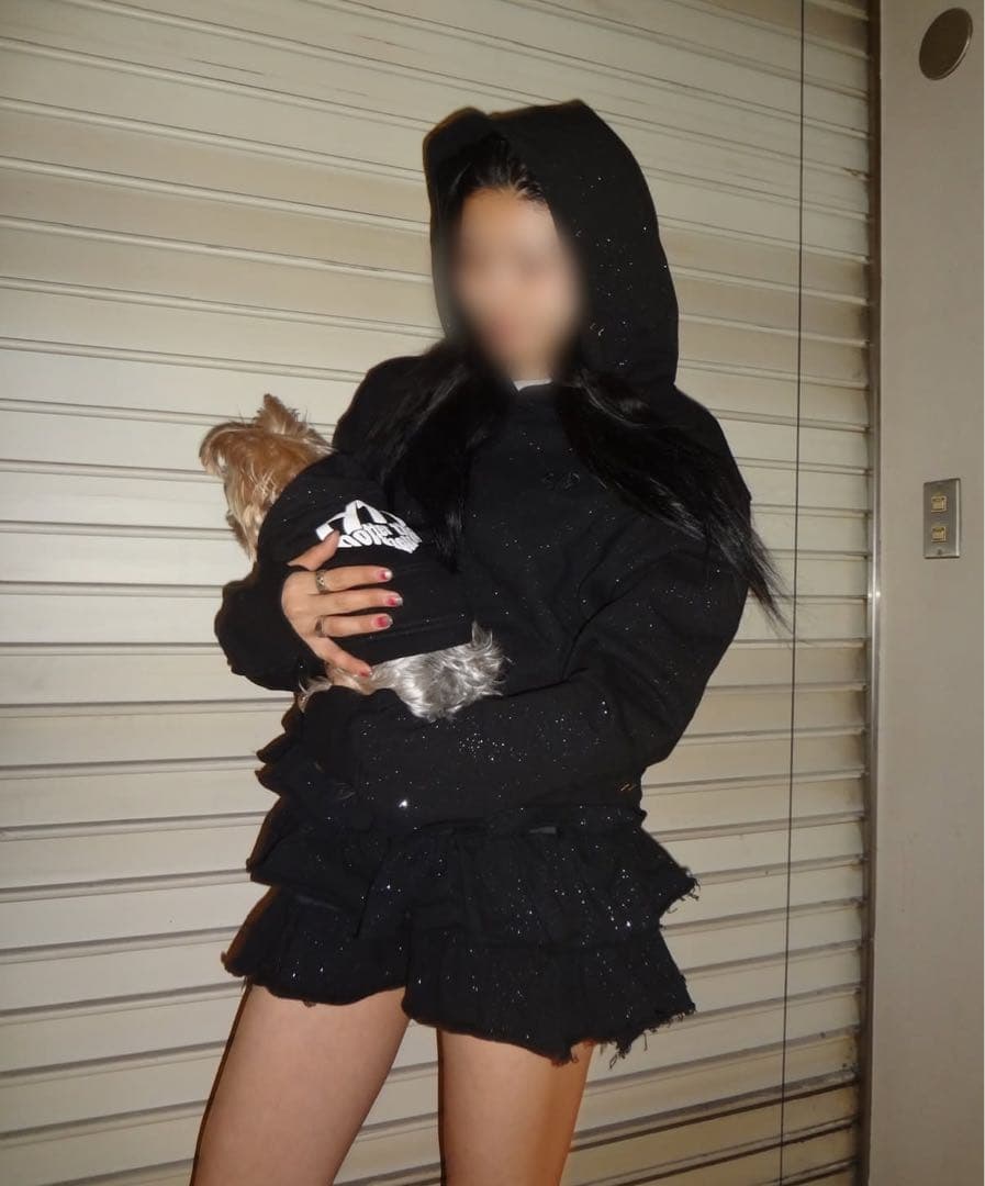 HTH ブラックセットアップ上のみ（glitter logo hoodiel）