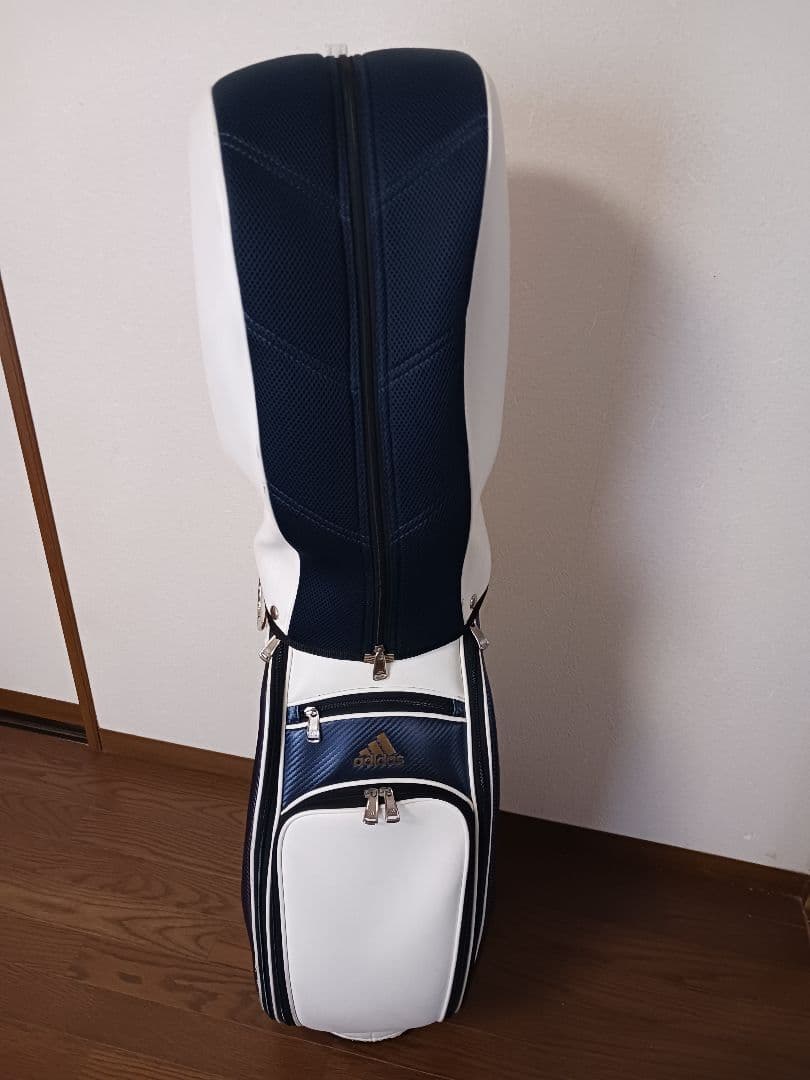 adidas キャディバッグ ホワイト/ネイビー