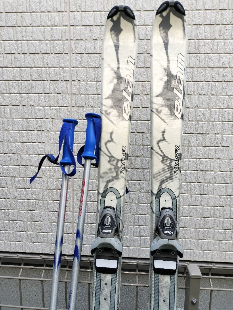 elan スキー板 マーブル模様 スキーブーツ付き