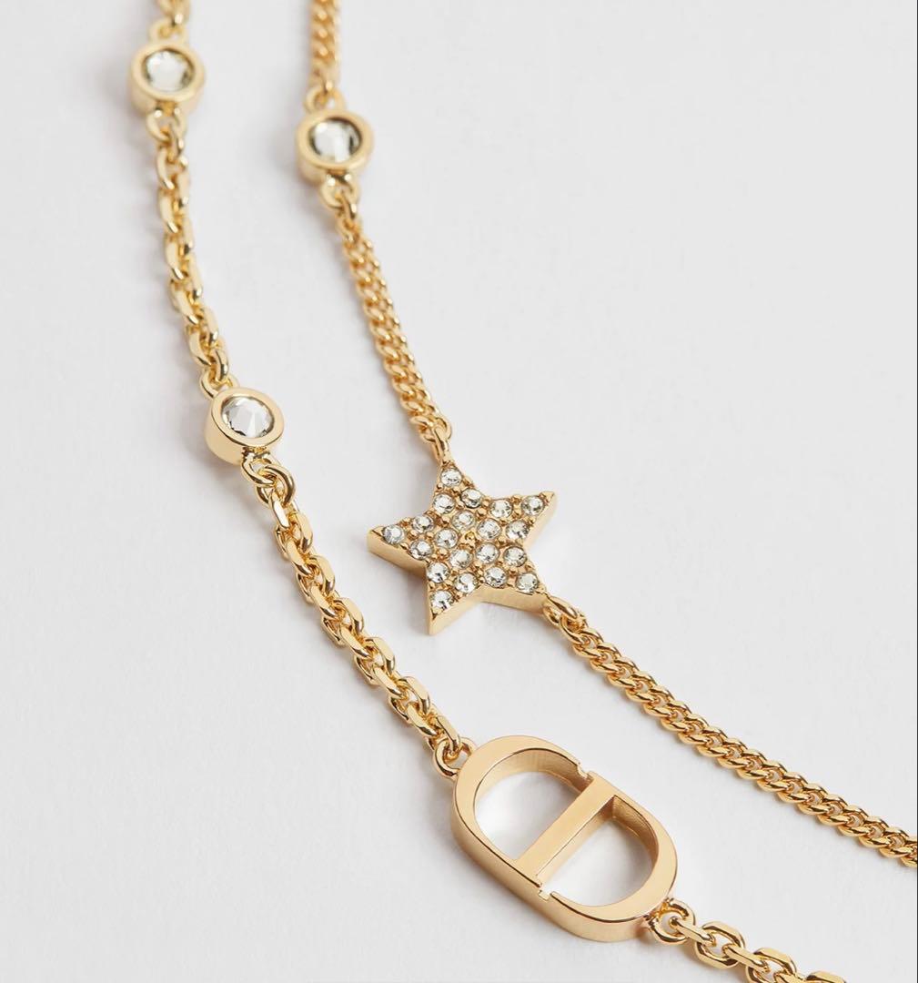 Christian Dior ゴールドトーンダブルネックレス