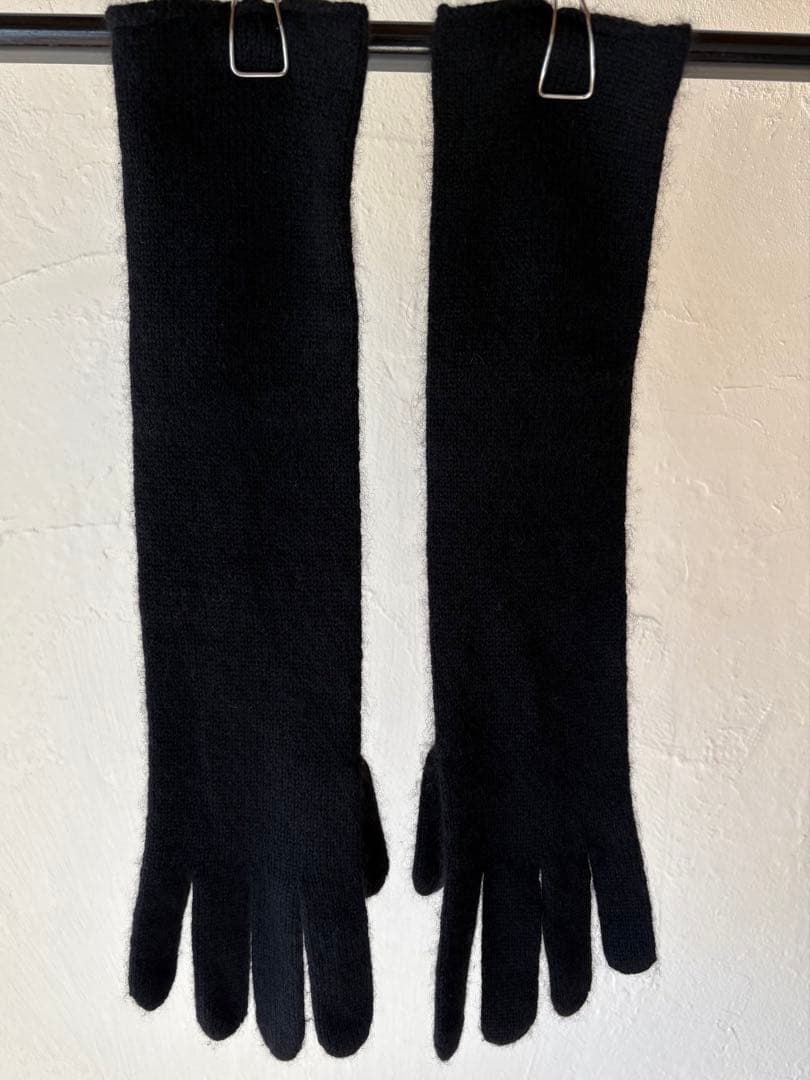 エルメスマルジェラ期カシミヤロンググローブ　手袋　ブラック