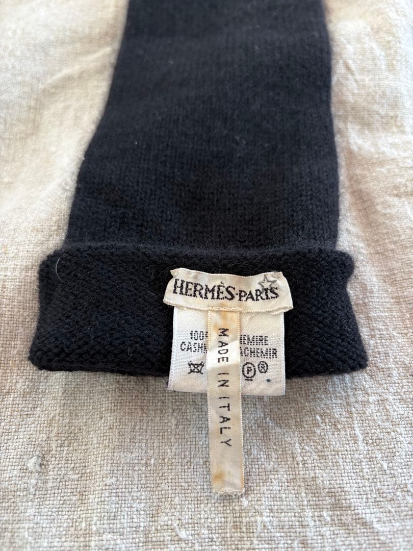 エルメスマルジェラ期カシミヤロンググローブ　手袋　ブラック