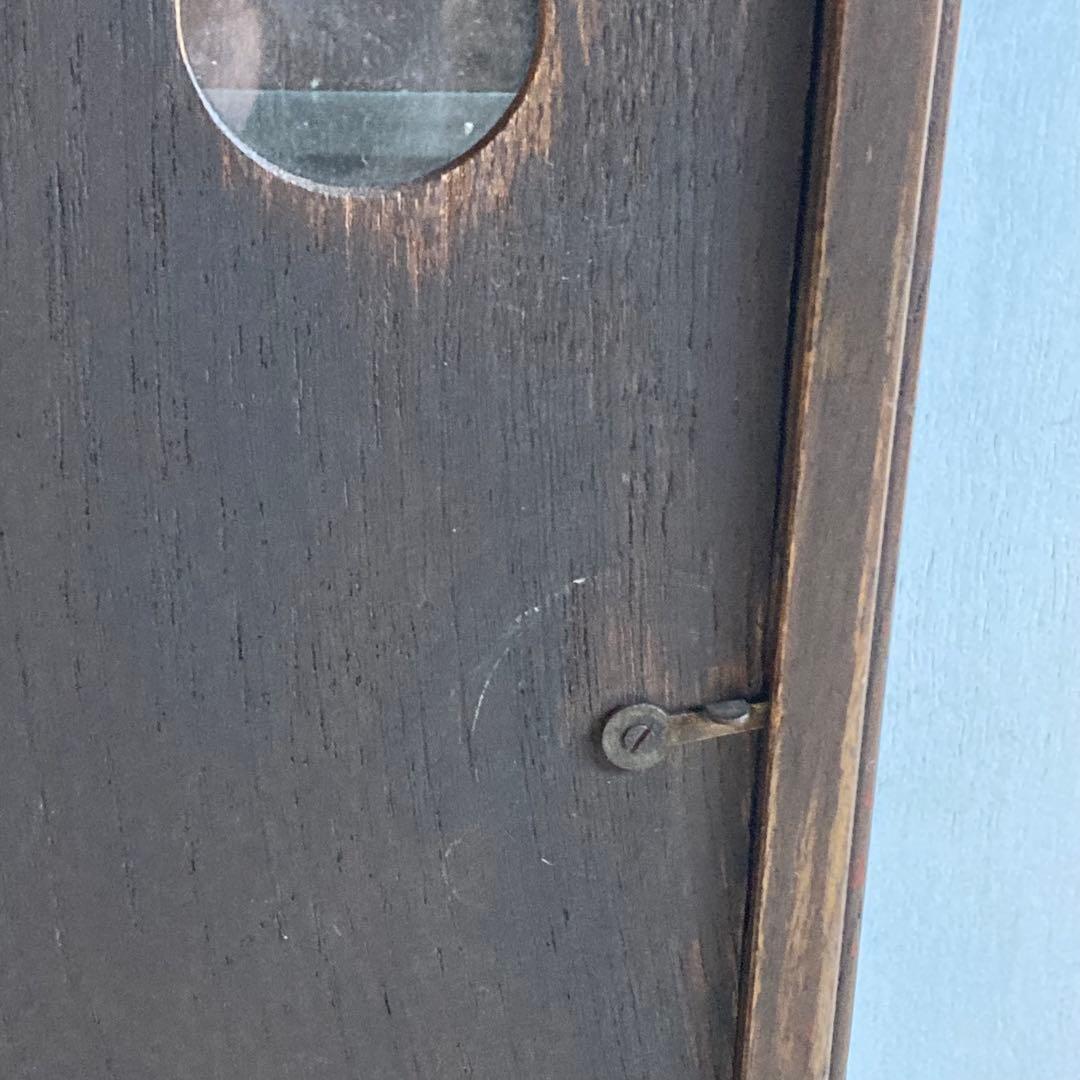 古い壁掛けガラスケース 3段 飾り棚