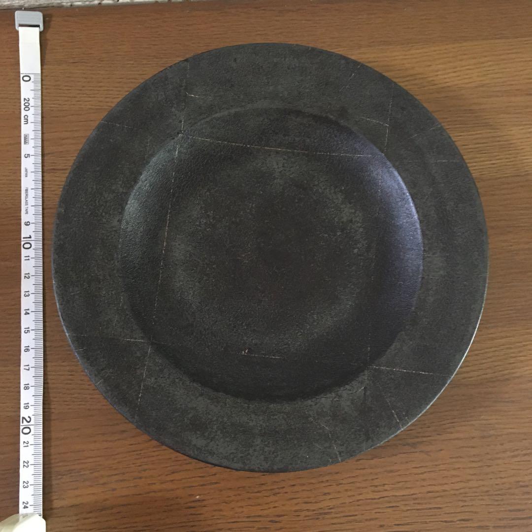 赤木明登さん黒色漆器製平皿 約22.5せンチ